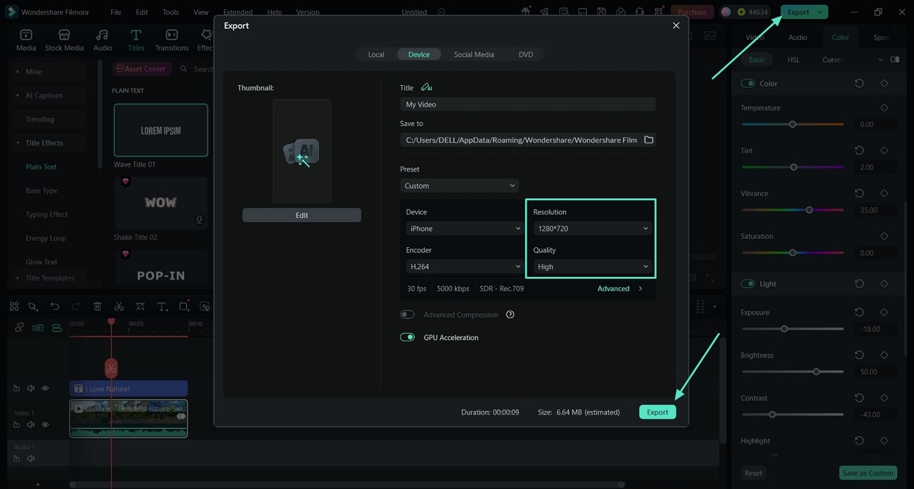 save rosalia font video filmora
