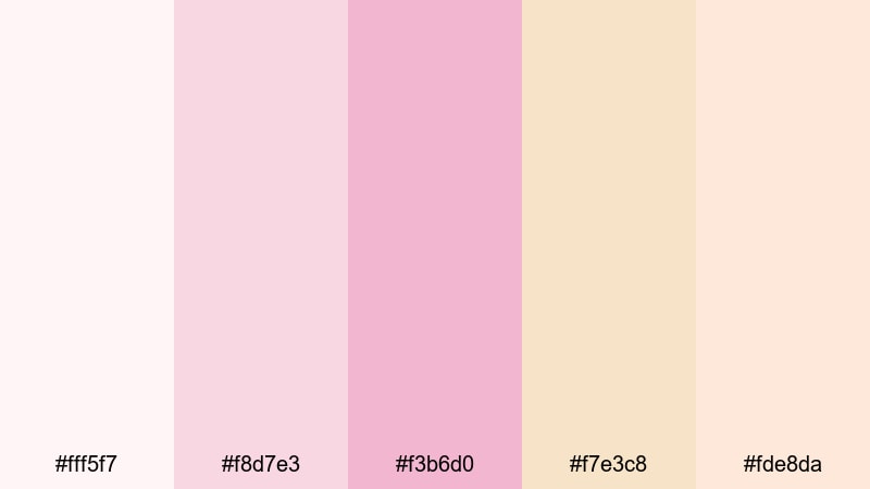 rose champagne sparkle glitter color palette with hex codes