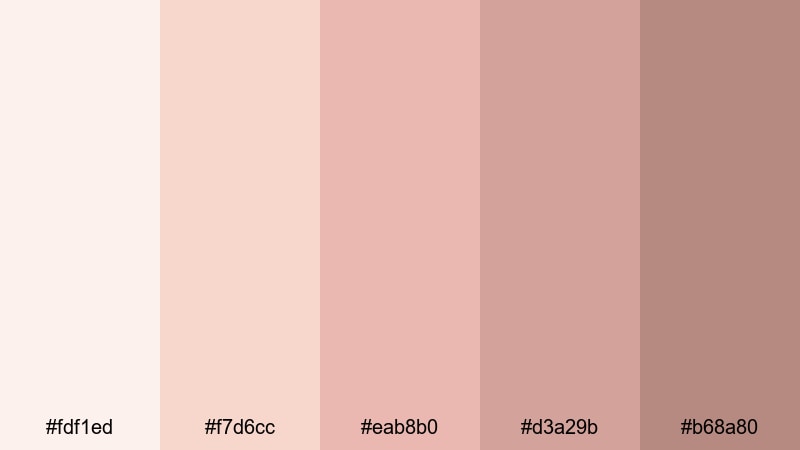 rose cloud whispers beige pink color palette with hex codes