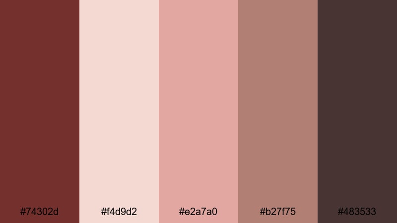rose dust courtyard tuscan red color palette with hex codes