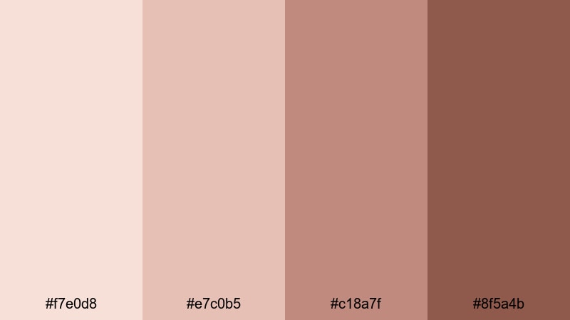 rose dust story beige red color palette with hex codes