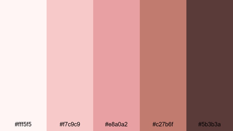 rose gold cameo classic color palette with hex codes