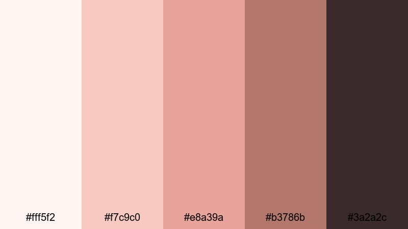 rose gold cinema metallic color palette with hex codes