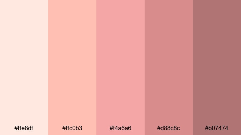 rose gold daydream warm color palette with hex codes