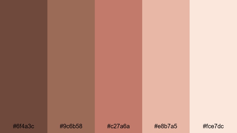 rose gold homestead rustic color palette with hex codes