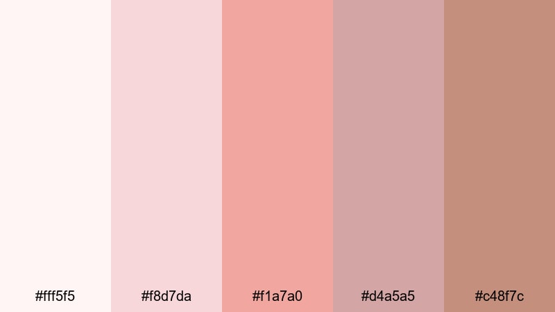 rose gold luxe glitter glitter color palette with hex codes