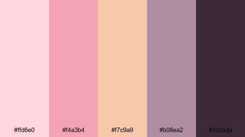 rose gold truffle mix candy color palette with hex codes