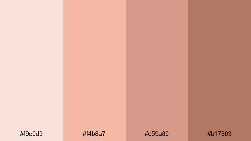 rose latte daydream brown peach color palette with hex codes