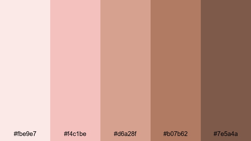 rose latte morning aesthetic color palette with hex codes