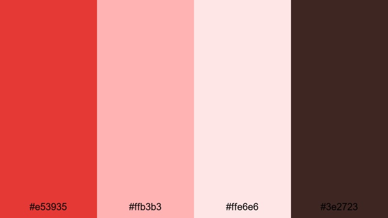 rose lit confession scarlet color palette with hex codes