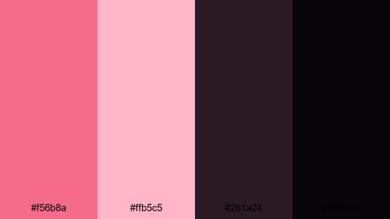rose noir title card rose color palette with hex codes