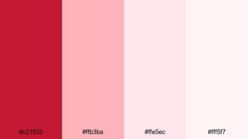 rose petal crimson glow crimson red color palette with hex codes