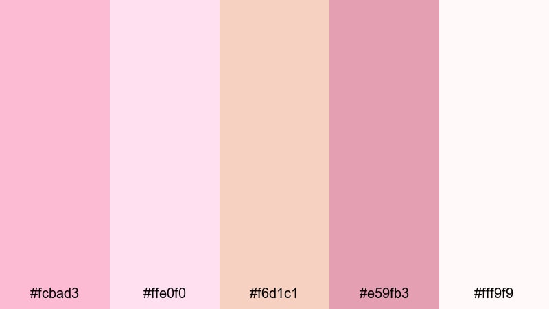 rose petal daydream lavender pink color palette with hex codes