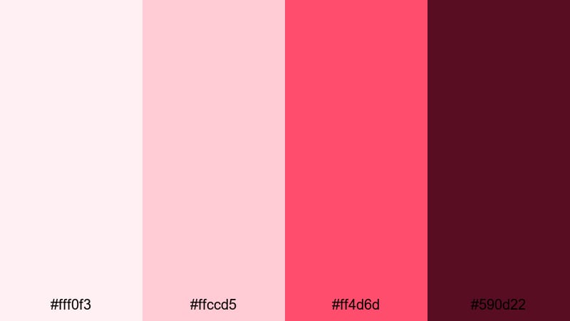 rose petal daydream rose red color palette with hex codes