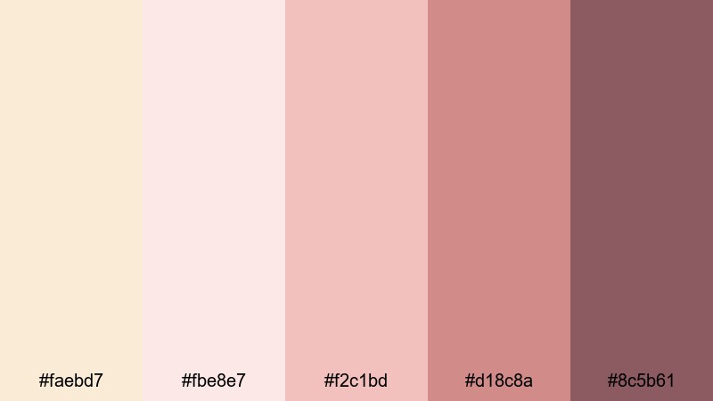 rose petal letters antique white color palette with hex codes