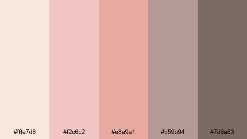 rose petal letters cream beige color palette with hex codes