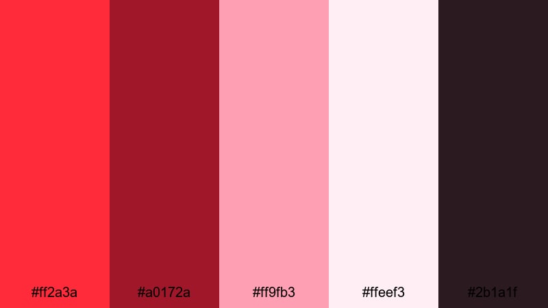rose petal premiere ferrari red color palette with hex codes