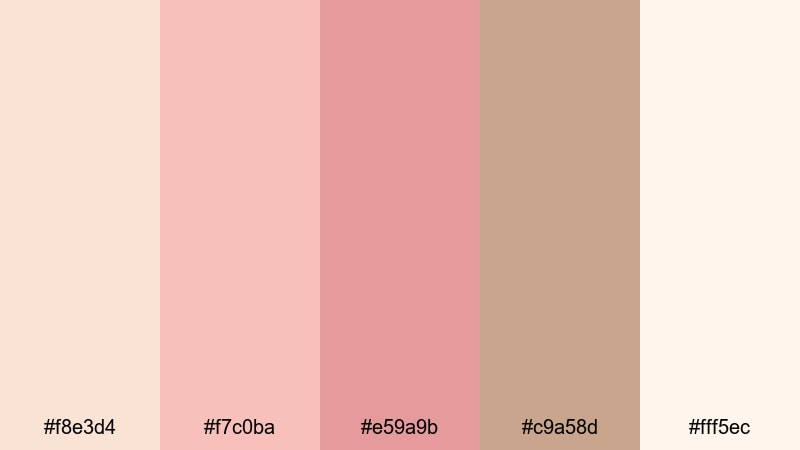 rose petal toast champagne beige color palette with hex codes