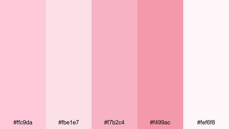rose petal whisper pastel pink color palette with hex codes