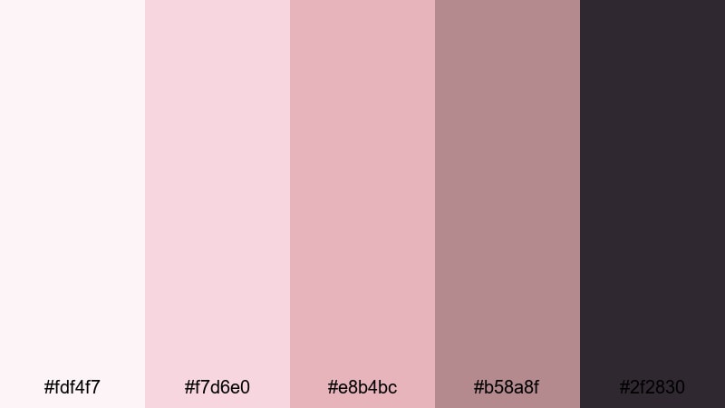 rose quartz balance love color palette with hex codes