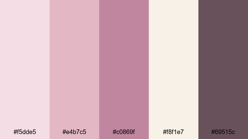 rose quartz ballroom elegant color palette with hex codes