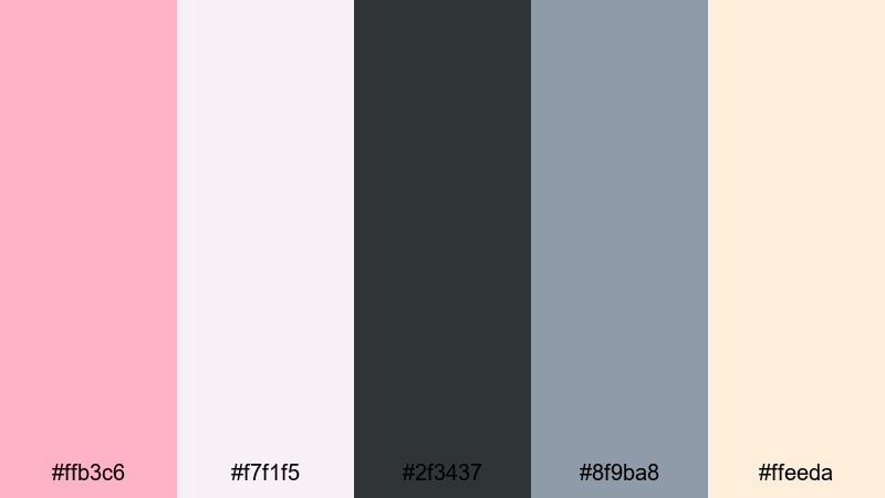 rose quartz interface rose pink color palette with hex codes