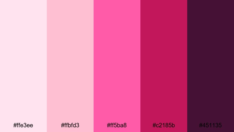 rose quartz magenta purple magenta color palette with hex codes