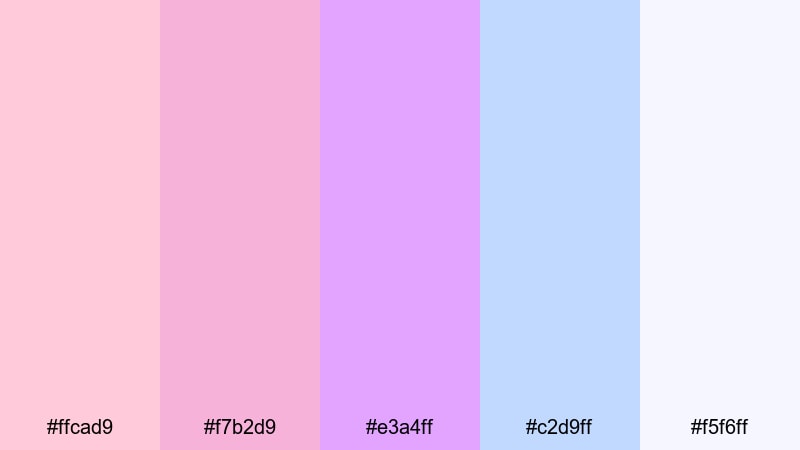 rose quartz studio cotton candy color palette with hex codes