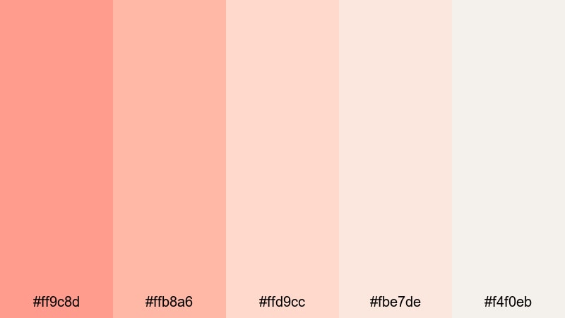 rosewater storytime coral salmon color palette with hex codes