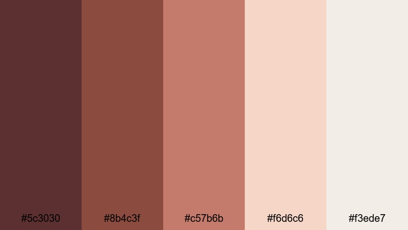 rosewood keepsake chestnut color palette with hex codes