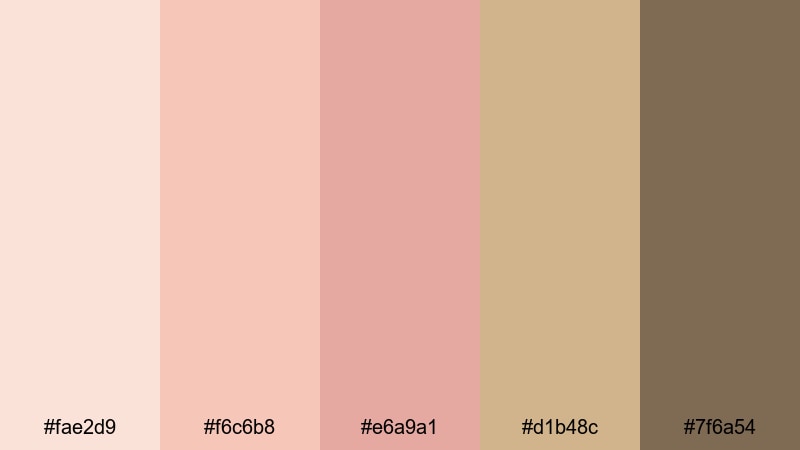rosy champagne vows rose gold pink color palette with hex codes
