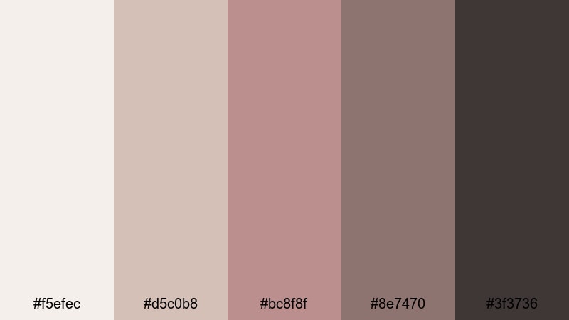 rosy neutral interface rosy brown color palette with hex codes
