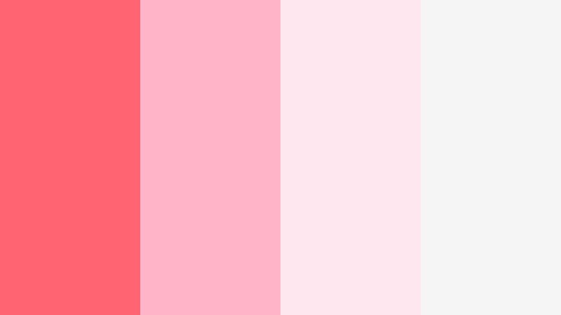 rosy studio light fluorescent coral color palette with hex codes