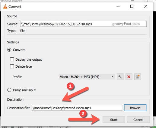 how to rotate a video in windows in VLC