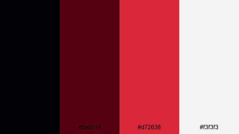 royal cabaret stage black red color palette with hex codes