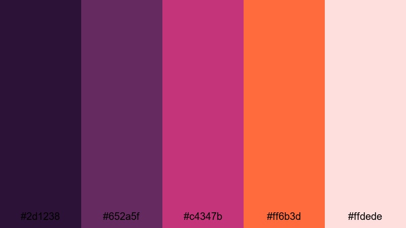 royal plum stage lights purple plum color palette with hex codes