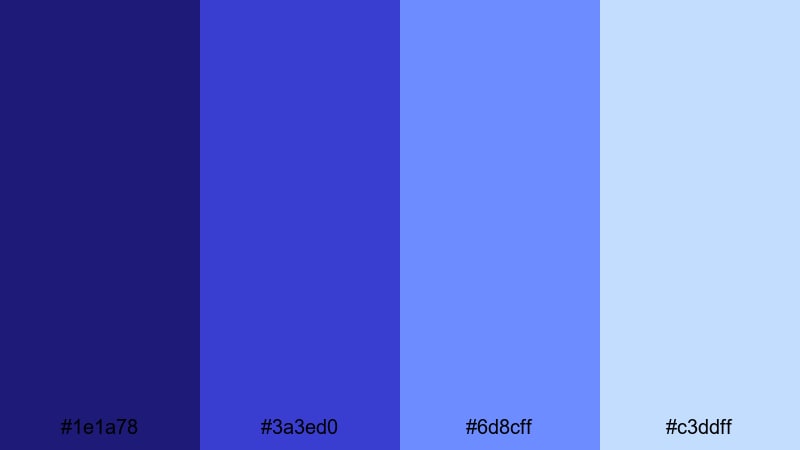 royal premiere gradient violet blue color palette with hex codes