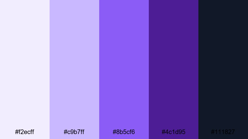 royal violet branding violet purple color palette with hex codes