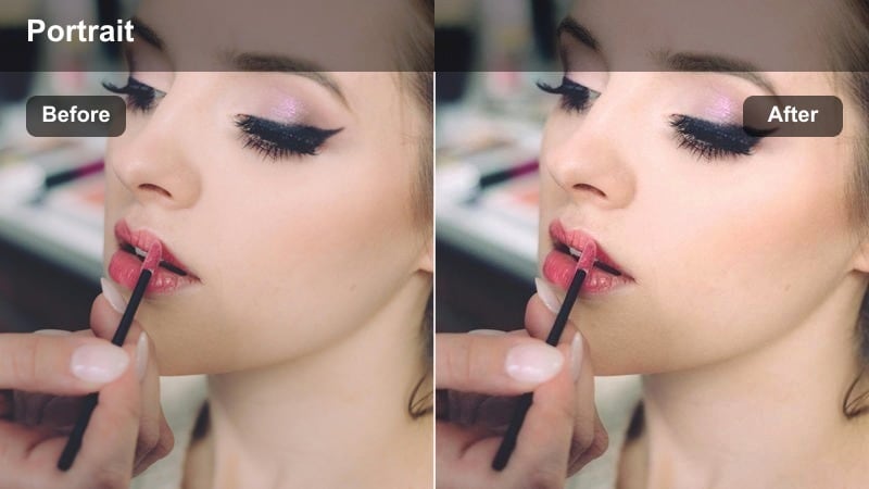Model walking on an indoor runway with punchy cinematic contrast and cool shadows.