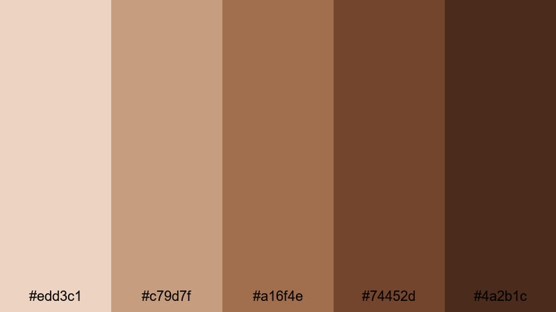 runway cocoa contrast skin color palette with hex codes