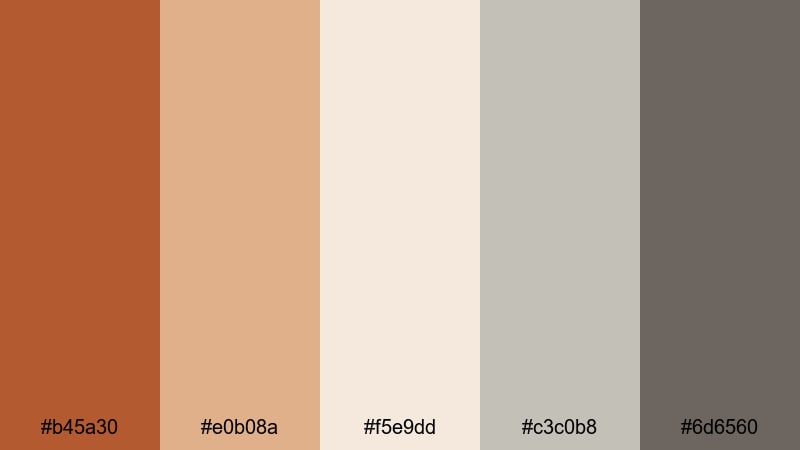 rust linen neutrals rust color palette with hex codes