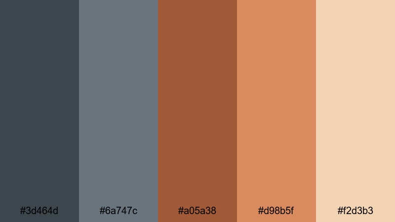 rusted steel horizon earth color palette with hex codes