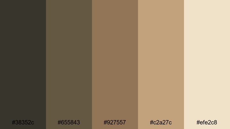 rustic barracks timber army color palette with hex codes