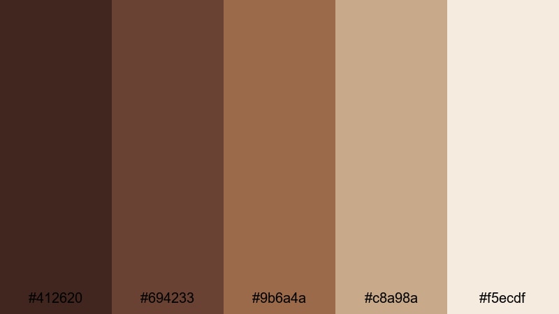 rustic beans and linen coffee brown color palette with hex codes