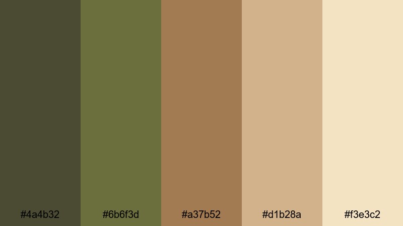 rustic cabin evening dark olive green color palette with hex codes