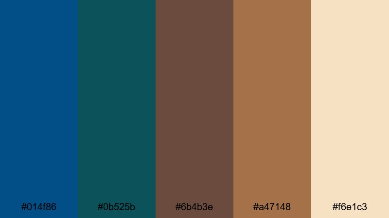 rustic cabin shore teal brown color palette with hex codes