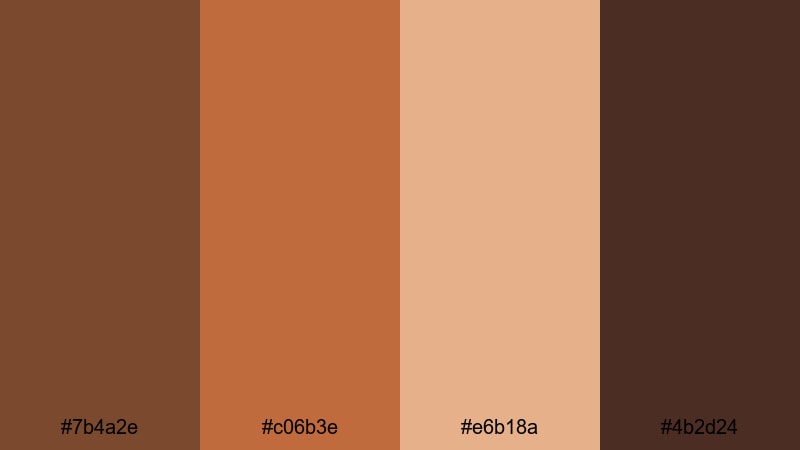 rustic clay market umber color palette with hex codes