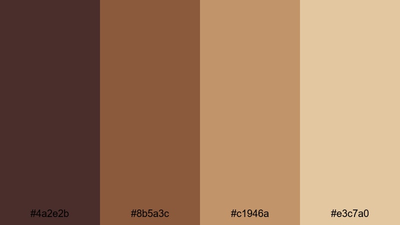 rustic coffee farmhouse dark brown color palette with hex codes