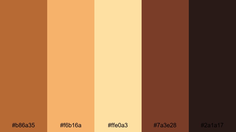 rustic festival lights tawny color palette with hex codes
