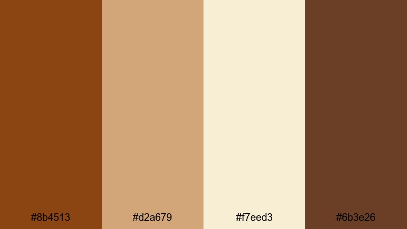 rustic market morning saddle brown color palette with hex codes